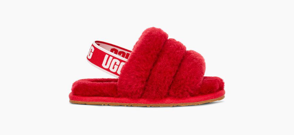 Ugg Slide Womens - Ugg Fluff Yeah Red - 571IJSEWK